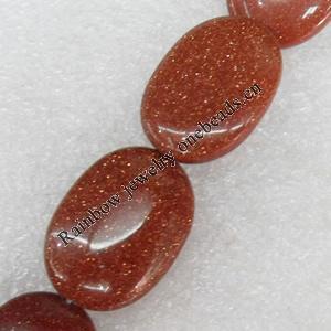 Gold Sand Stone Beads, Flat Round, 18x25mm, Hole:Approx 1.5mm, Sold per 15.7-inch Strand