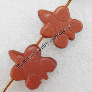 Gold Sand Stone Beads, 25x21mm, Hole:Approx 1.5mm, Sold per 15.7-inch Strand