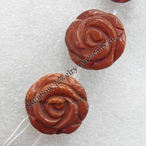 Gold Sand Stone Beads, Flower, 26x16mm, Hole:Approx 1.5mm, Sold by PC