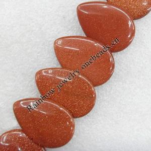 Gold Sand Stone Beads, Teardrop, 30x21mm, Hole:Approx 1.5mm, Sold per 15.7-inch Strand