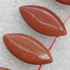 Gold Sand Stone Beads, Horse eye, 25x13mm, Hole:Approx 1.5mm, Sold per 15.7-inch Strand