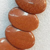 Gold Sand Stone Beads, Flat Oval, 30x20mm, Hole:Approx 1.5mm, Sold per 15.7-inch Strand