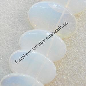 Moonstone Beads, Flat Oval, 30x20mm, Hole:Approx 1.5mm, Sold per 15.7-inch Strand