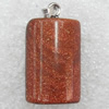 Gold Sand Stone Pendant, 14x27mm, Hole:Approx 2mm, Sold by PC