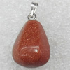Gold Sand Stone Pendant, 13x22mm, Hole:Approx 2mm, Sold by PC