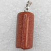 Gold Sand Stone Pendant, 11x25mm, Hole:Approx 2mm, Sold by PC