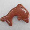 Gold Sand Stone Pendant, Animal, 35x50x8mm, Hole:Approx 1.5mm, Sold by PC