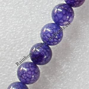 Agate Beads, Round, 6mm, Hole:Approx 1mm, Sold per 15.7-inch Strand