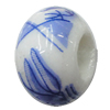 Ceramics Beads European, European Style, 14x10mm, Hole:5mm, Sold by Bag