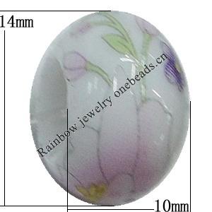 Ceramics Beads European, European Style, 14x10mm, Hole:5mm, Sold by Bag