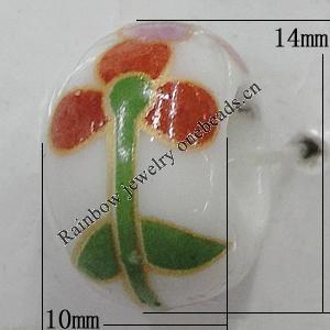 Ceramics Beads European, European Style, 14x10mm, Hole:5mm, Sold by Bag