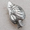 Jewelry findings, CCB Plastic Beads Antique Silver, Fish 57x30mm Hole:2mm, Sold by Bag