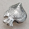 Jewelry findings, CCB Plastic Beads Antique Silver, Fish 38x28mm Hole:3mm, Sold by Bag