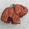Gold Sand Stone Pendant, 24x20mm, Hole:Approx 2mm, Sold by PC