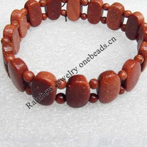 Gold Sand Stone Bracelet, 15x9mm, Length:Approx 70mm, Sold per 15.7-inch Strand