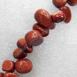 Gold Sand Stone Beads, Nugget, 10x8-17x11mm, Hole:Approx 1mm, Sold per 15.7-inch Strand
