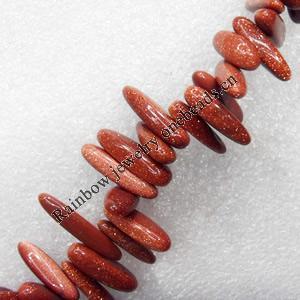 Gold Sand Stone Beads, Nugget, 13x16-20x5mm, Hole:Approx 1mm, Sold per 15.7-inch Strand