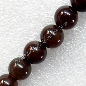 Agate Beads, Round, 6mm, Hole:Approx 1mm, Sold per 15.7-inch Strand