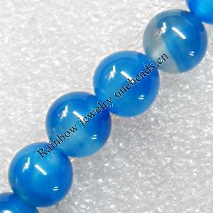 Agate Beads, Round, 6mm, Hole:Approx 1mm, Sold per 15.7-inch Strand