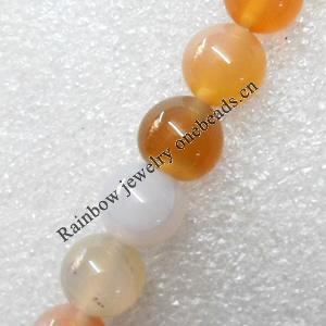 Agate Beads, Round, 10mm, Hole:Approx 1.5mm, Sold per 15.7-inch Strand
