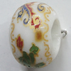 Ceramics Beads European, European Style, 14x10mm, Hole:5mm, Sold by Bag