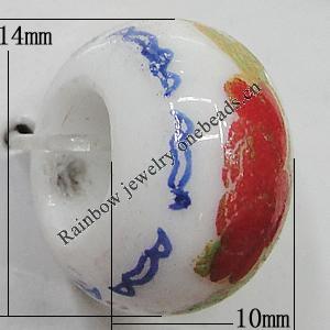 Ceramics Beads European, European Style, 14x10mm, Hole:5mm, Sold by Bag