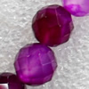 Agate Beads, Faceted Round, 14mm, Hole:Approx 1.5mm, Sold per 15.7-inch Strand
