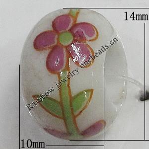 Ceramics Beads European, European Style, 14x10mm, Hole:5mm, Sold by Bag