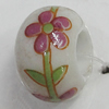 Ceramics Beads European, European Style, 14x10mm, Hole:5mm, Sold by Bag