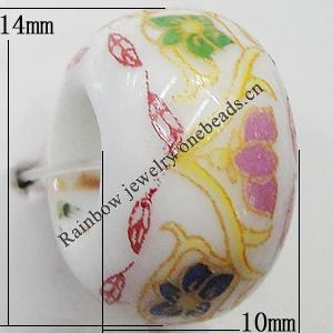 Ceramics Beads European, European Style, 14x10mm, Hole:5mm, Sold by Bag