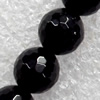 Black Agate Beads, Faceted Round, 8mm, Hole:Approx 1.5mm, Sold per 15.7-inch Strand