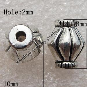 Jewelry findings, CCB Plastic Beads Antique Silver, Lantern 13x10mm Hole:2mm, Sold by Bag