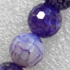 Agate Beads, Faceted Round, 8mm, Hole:Approx 1mm, Sold per 15.7-inch Strand