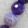 Agate Beads, Faceted Round, 10mm, Hole:Approx 1.5mm, Sold per 15.7-inch Strand