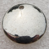 Jewelry findings, CCB Plastic Pendants Platina Plated, Flat Round 15mm Hole:1mm, Sold by Bag