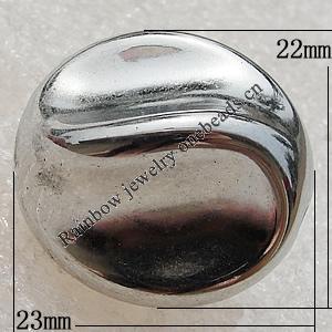Jewelry findings, CCB Plastic Pendants Platina Plated, 23x22mm Hole:2.5mm, Sold by Bag