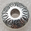 Jewelry findings, CCB Plastic Beads Antique Silver, Flat Round 14x6mm Hole:4mm, Sold by Bag