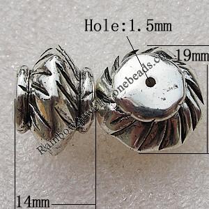 Jewelry findings, CCB Plastic Beads Antique Silver, Lantern 19x14mm Hole:1.5mm, Sold by Bag