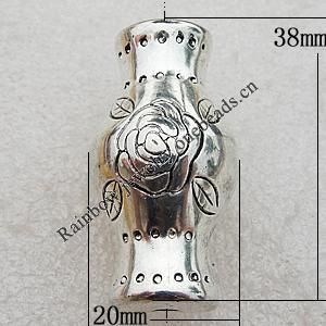 Jewelry findings, CCB Plastic Beads Antique Silver, Lantern 38x20mm Hole:3.5mm, Sold by Bag