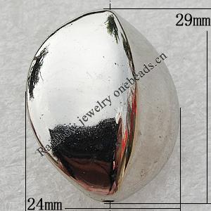 Jewelry findings, CCB Plastic Beads Platina Plated, Horse Eye 29x24mm Hole:1.5mm, Sold by Bag