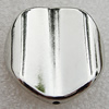 Jewelry findings, CCB Plastic Beads Platina Plated, Twist Flat Round 25mm Hole:1.5mm, Sold by Bag