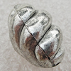 Jewelry findings, CCB Plastic Beads Antique Silver, Twist Oval 13x9mm Hole:2mm, Sold by Bag
