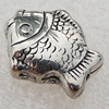 Jewelry findings, CCB Plastic Beads Antique Silver, Fish 15x13mm Hole:1.5mm, Sold by Bag