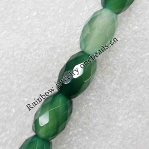 Agate Beads, Faceted Drum, 10x14mm, Hole:Approx 1.5mm, Sold per 15.7-inch Strand