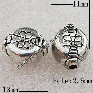 Jewelry findings, CCB Plastic Beads Antique Silver, Lantern 13x11mm Hole:2.5mm, Sold by Bag