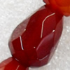 Red Agate Beads, Faceted Teardrop, 14x19mm, Hole:Approx 1.5mm, Sold per 15.7-inch Strand