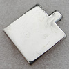 Jewelry findings, CCB Plastic Pendants Platina Plated, 37x30mm Hole:2mm, Sold by Bag