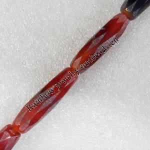 Matte Agate Beads, Oval, 11x40mm, Hole:Approx 1.5mm, Sold per 15.7-inch Strand