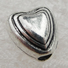 Jewelry findings, CCB Plastic Beads Antique Silver, Heart 6x6mm Hole:1mm, Sold by Bag