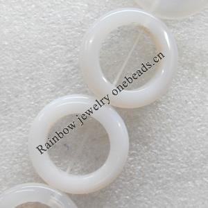 Agate Beads, Donut, O:30mm I:18mm, Hole:Approx 1.5mm, Sold per 15.7-inch Strand